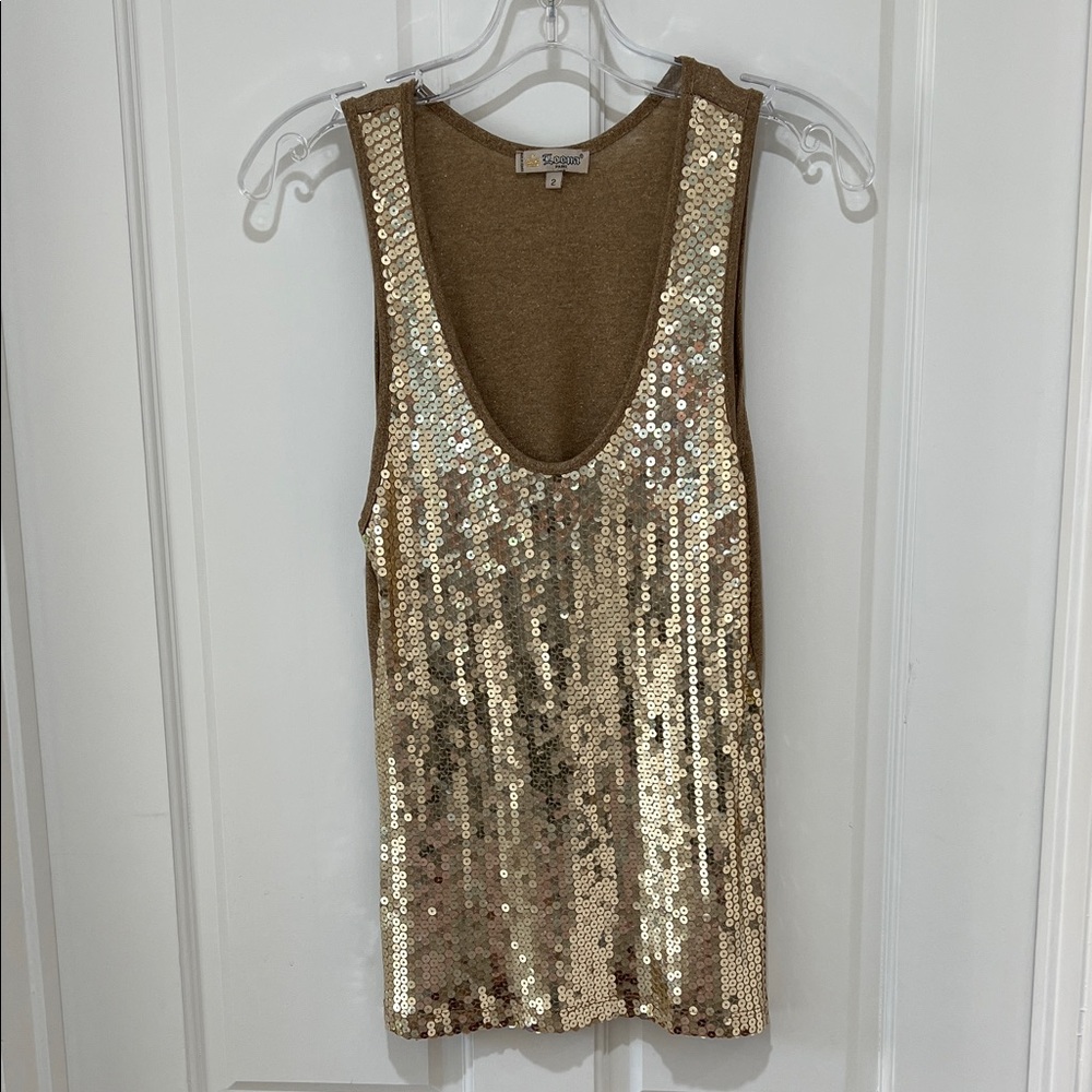 Glamorous Sequin Tank Top in Gold